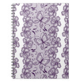 蝶が付いているレースパターン ノートブック (正面)