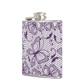 蝶が付いているレースパターン フラスク (左)