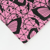 蝶が付いているレースパターン フリースブランケット (角)