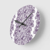 蝶が付いているレースパターン ラウンド壁時計 (傾斜)