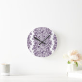 蝶が付いているレースパターン ラウンド壁時計 (ホーム)