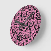 蝶が付いているレースパターン ラウンド壁時計 (傾斜)