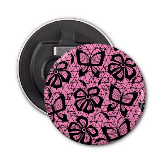 蝶が付いているレースパターン 栓抜き (正面)