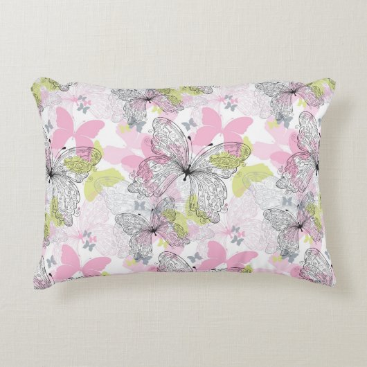蝶が付いている背景 アクセントクッション (正面)