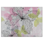 蝶が付いている背景 カッティングボード (正面)