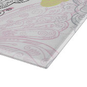 蝶が付いている背景 カッティングボード (角)