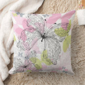 蝶が付いている背景 クッション (ブランケット)