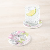 蝶が付いている背景 コースター (側面)