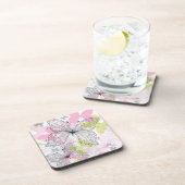 蝶が付いている背景 コースター (右側)