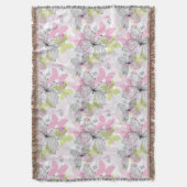 蝶が付いている背景 スローブランケット (正面縦)