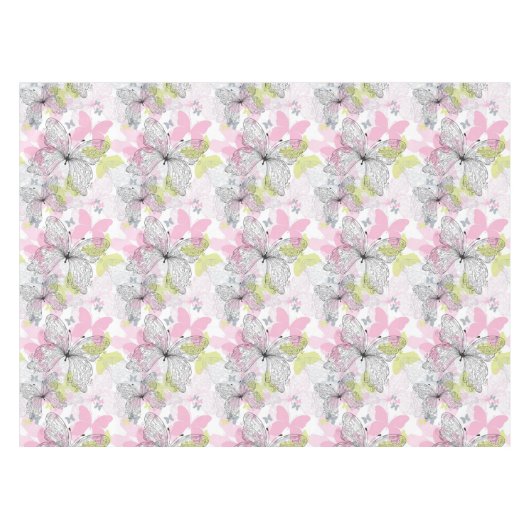 蝶が付いている背景 テーブルクロス (正面(横))