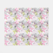 蝶が付いている背景 フリースブランケット (正面(横))