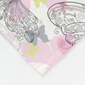 蝶が付いている背景 フリースブランケット (角)