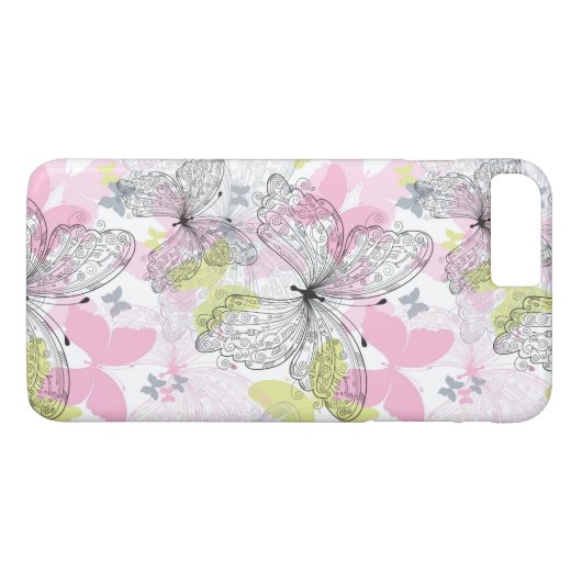 蝶が付いている背景 Case-Mate iPhoneケース (裏面(横))