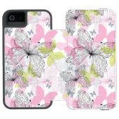 蝶が付いている背景 INCIPIO iPhoneウォレットケース (フォリオ Open)