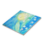 蝶が付いている谷のユリ タイル (側面)