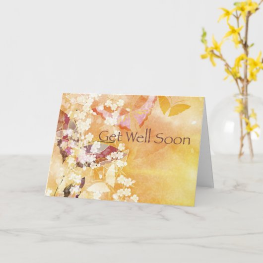 蝶が元気になる カード (黄色い花)