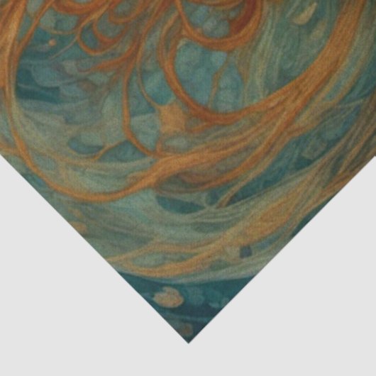 蝶が切り離される秋の赤毛の女性 薄葉紙 (詳細)