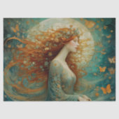 蝶が切り離される秋の赤毛の女性 薄葉紙 (正面)