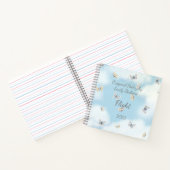 蝶が夢のような青い空に群がるパーソナライズされた ノートブック (内部)
