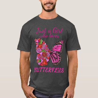 蝶が好きな女の子 半分花だけど Tシャツ