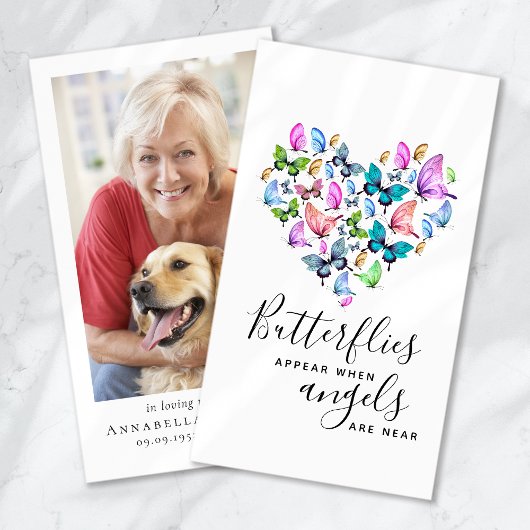 蝶が現れる天使はメモリアルカードの近くにいる