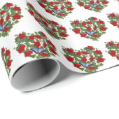 蝶が白い花ハート ラッピングペーパー (ロールコーナー)