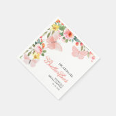 蝶が私に花をくれる ブライダルシャワーフラワーズ スタンダードカクテルナプキン (角)