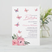 蝶が私をときめかせる ウォーターカラーのブライダルシャワー 招待状 (スタンド正面)