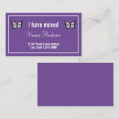 蝶が紫の動きのアナウンス エンクロージャーカード (正面/裏面)