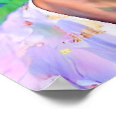 蝶が緑の背景を持つ高齢者の女性 ポスター (角)