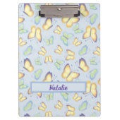 蝶が羽を青にパーソナライズされたする クリップボード (正面)