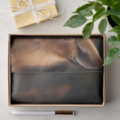 蝶が鼻に座っているかわいいキツネ 薄葉紙 (ギフト)