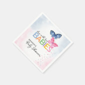 蝶が2つのベビー赤ちゃんシャワーで スタンダードカクテルナプキン (角)