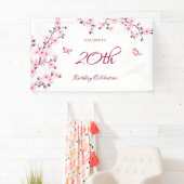 蝶さくらんぼ咲きピンク白 横断幕 (インサイチュ)