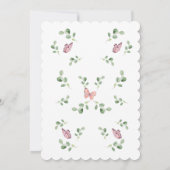 蝶すべてのまわりにの斜面赤ちゃんシャワー 招待状 (裏面)