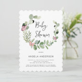 蝶すべてのまわりにの斜面赤ちゃんシャワー 招待状 (スタンド正面)