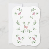 蝶すべての赤のまわりにちゃんシャワーブラケット 招待状 (裏面)