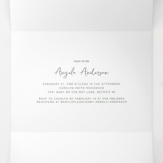 蝶すべて赤のまわりにちゃんシャワー聖人 三つ折り案内状 (内部中)