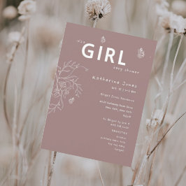 蝶それが女の子のメイブベビーシャワーである 招待状