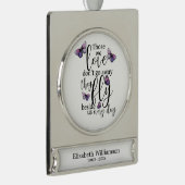 蝶それらの私たちは蝶の記念愛 シルバープレートバナーオーナメント (右)