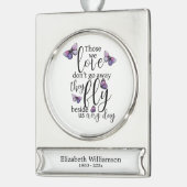 蝶それらの私たちは蝶の記念愛 シルバープレートバナーオーナメント (左)