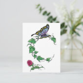 蝶つる植物バラ ポストカード (スタンド正面)