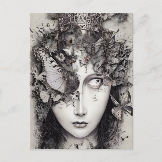 蝶でいっぱいの心のポストカード ポストカード (正面)