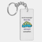 蝶ではなく内向きの毛虫 キーホルダー (正面左)