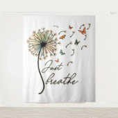 蝶でタンポポを呼吸する タペストリー (正面)