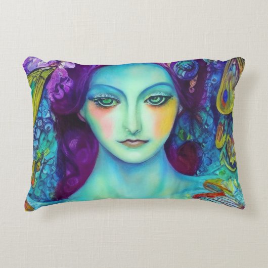 蝶で魅了された妖精の女王 アクセントクッション (正面)