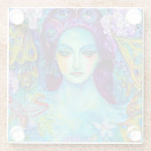 蝶で魅了された妖精の女王 ガラスコースター (裏面)