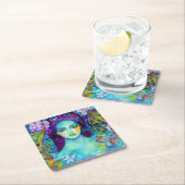 蝶で魅了された妖精の女王 スクエアペーパーコースター (インサイチュ)