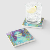 蝶で魅了された妖精の女王 ストーンコースター (横)